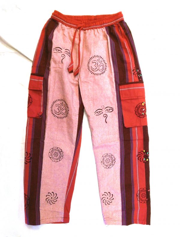 Shyama Cotton Cargo Pants With Pockets, Drawstring & Printed Design