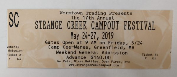 Strange Creek Campout Tickets May 24-27, 2019 at Camp Kee Wanee, Greenfield, Mass.